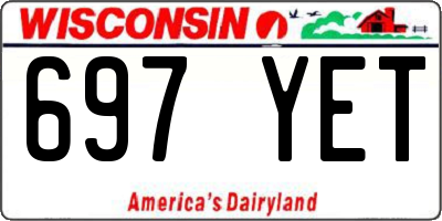 WI license plate 697YET