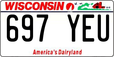 WI license plate 697YEU