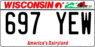 WI license plate 697YEW