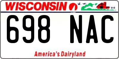 WI license plate 698NAC