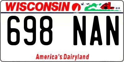 WI license plate 698NAN