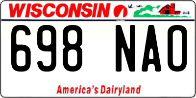 WI license plate 698NAO