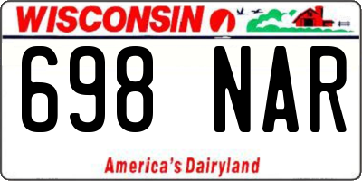 WI license plate 698NAR