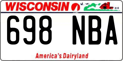 WI license plate 698NBA