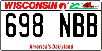 WI license plate 698NBB