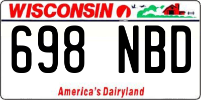 WI license plate 698NBD