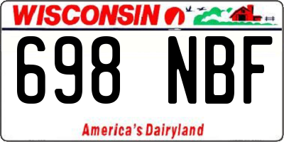 WI license plate 698NBF