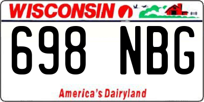 WI license plate 698NBG