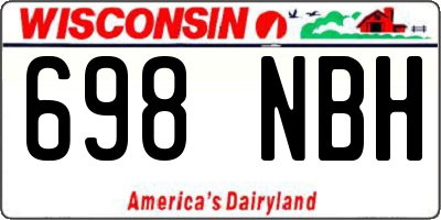 WI license plate 698NBH