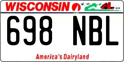 WI license plate 698NBL