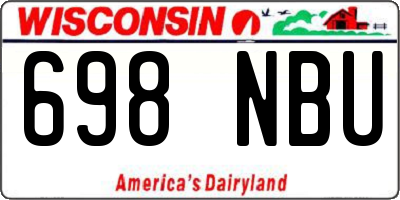 WI license plate 698NBU