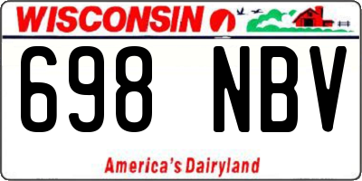 WI license plate 698NBV