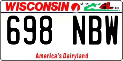 WI license plate 698NBW