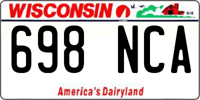 WI license plate 698NCA