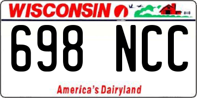 WI license plate 698NCC