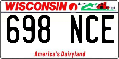 WI license plate 698NCE