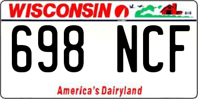 WI license plate 698NCF