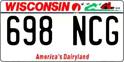 WI license plate 698NCG