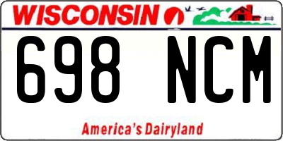 WI license plate 698NCM