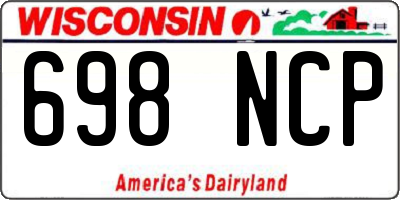 WI license plate 698NCP