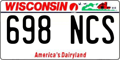 WI license plate 698NCS