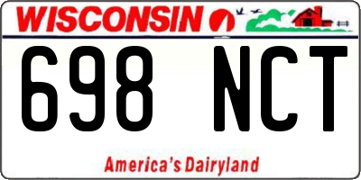 WI license plate 698NCT