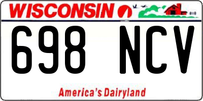 WI license plate 698NCV