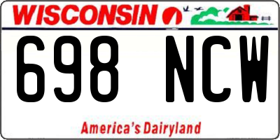 WI license plate 698NCW
