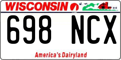WI license plate 698NCX