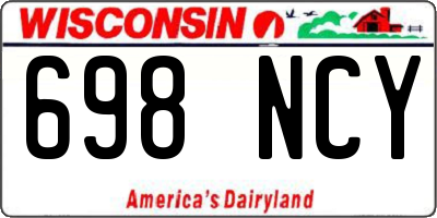 WI license plate 698NCY