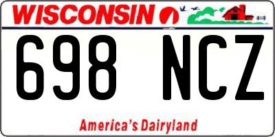 WI license plate 698NCZ