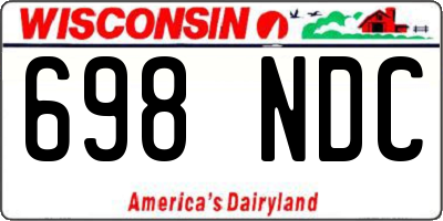 WI license plate 698NDC