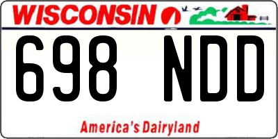 WI license plate 698NDD