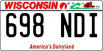 WI license plate 698NDI