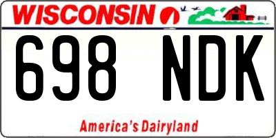 WI license plate 698NDK