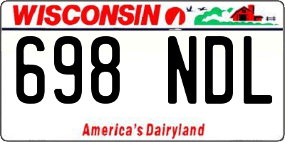 WI license plate 698NDL