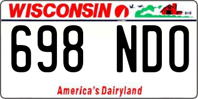 WI license plate 698NDO