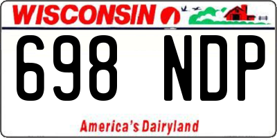 WI license plate 698NDP