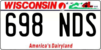 WI license plate 698NDS
