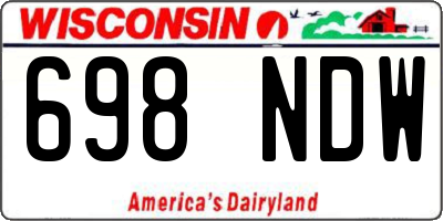 WI license plate 698NDW