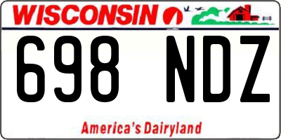 WI license plate 698NDZ