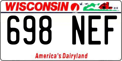 WI license plate 698NEF