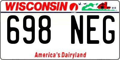 WI license plate 698NEG