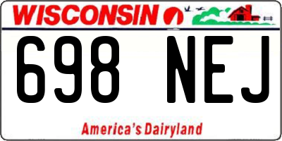 WI license plate 698NEJ
