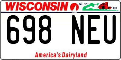 WI license plate 698NEU