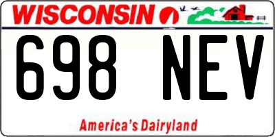 WI license plate 698NEV