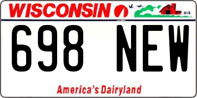 WI license plate 698NEW