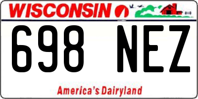 WI license plate 698NEZ