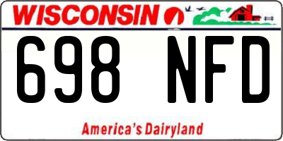 WI license plate 698NFD