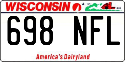 WI license plate 698NFL